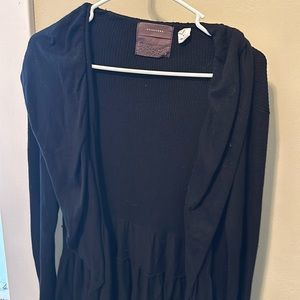 Black Cardigan Anthropologie size medium Tiered waist